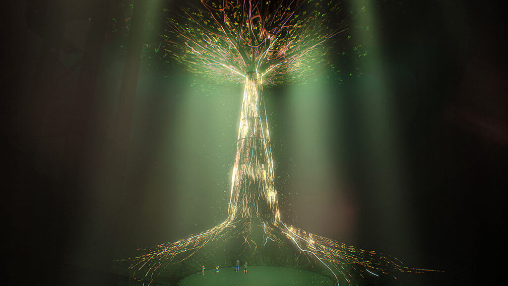 Gasometer Oberhausen Kunstinstallation Der Baum grün